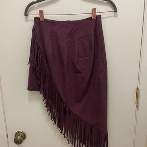 Express Fringed Purple Skirt